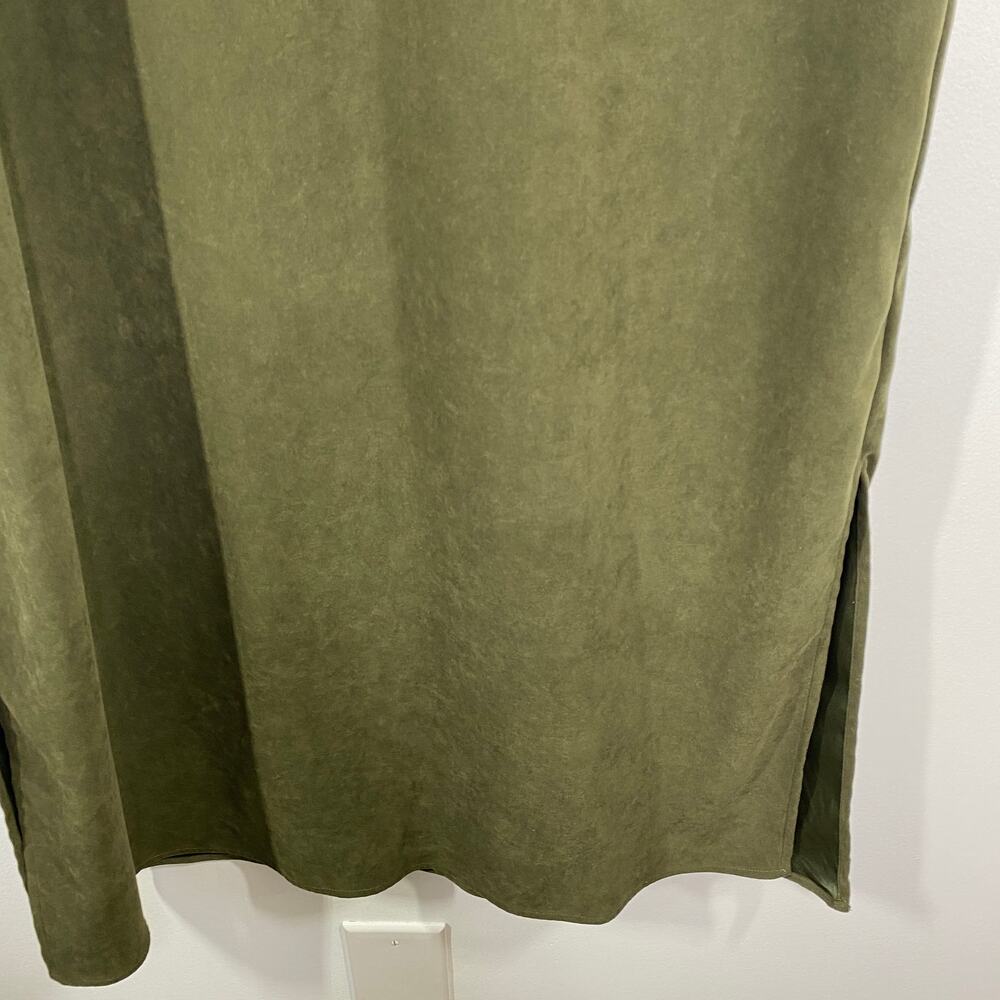 Amanda Smith Womens‎ Y2K Green Faux Suede Sleeveless Maxi Dress Size 14 Earthy - Picture 3 of 7